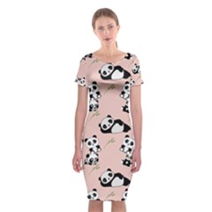 Cute Panda Animal Pattern Classic Short Sleeve Midi Dress by Perong