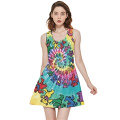 Tie Dye Grateful Dead Bears Inside Out Reversible Sleeveless Dress by Perong