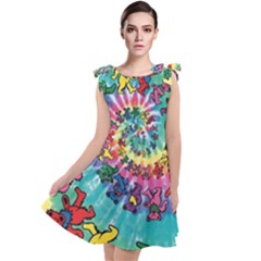 Tie Dye Grateful Dead Bears Tie Up Tunic Dress by Perong