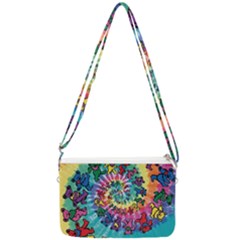 Tie Dye Grateful Dead Bears Double Gusset Crossbody Bag by Perong