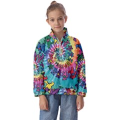 Tie Dye Grateful Dead Bears Kids  Half Zip Hoodie by Perong