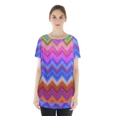 Pattern Chevron Zigzag Background Skirt Hem Sports Top by Grandong