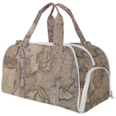 Old Vintage Classic Map Of Europe Burner Gym Duffle Bag by Paksenen