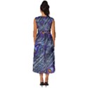 Peacock Bird Feathers Coloured Plumage Sleeveless Round Neck Midi Dress View4