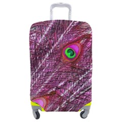 Peacock Feathers Coloured Plumage Pink Red Luggage Cover (medium) by Perong