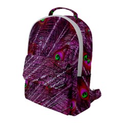 Peacock Feathers Coloured Plumage Pink Red Flap Pocket Backpack (large) by Perong