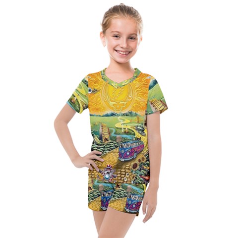 Grateful Dead Golden Road Kids  Mesh T-shirt And Shorts Set by Bedest