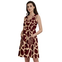 Animal Print Girraf Patterns Sleeveless Dress With Pocket by Ket1n9