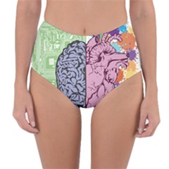 Brain Heart Balance Emotion Reversible High-waist Bikini Bottoms by Maspions