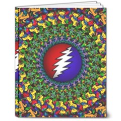 Grateful Dead Bear Pattern 8  X 10  Softcover Notebook by Maspions