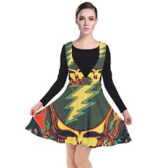 Grateful Dead Steal Your Face Deadhead Hippie Logo Music Plunge Pinafore Dress by Perong