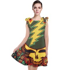 Grateful Dead Steal Your Face Deadhead Hippie Logo Music Tie Up Tunic Dress by Perong