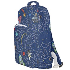 Cat Space Astronaut Rocket Maze Double Compartment Backpack by Perong