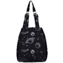 Black Space Drawing Art Planet Drawing Stars Black Space Galaxy Outer Space Center Zip Backpack View1