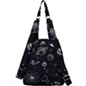 Black Space Drawing Art Planet Drawing Stars Black Space Galaxy Outer Space Center Zip Backpack View2