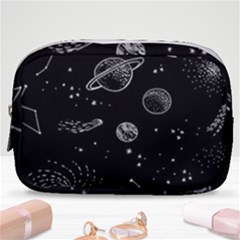 Black Space Drawing Art Planet Drawing Stars Black Space Galaxy Outer Space Make Up Pouch (small) by Perong