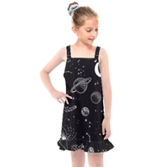 Black Space Drawing Art Planet Drawing Stars Black Space Galaxy Outer Space Kids  Overall Dress by Perong