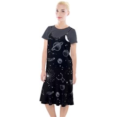 Black Space Drawing Art Planet Drawing Stars Black Space Galaxy Outer Space Camis Fishtail Dress by Perong