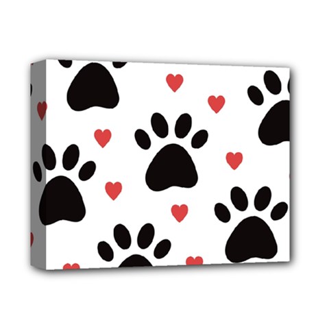 Dog Paw Vector Seamless Pattern With Hearts Deluxe Canvas 14  X 11  (stretched) by Perong