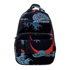 Night In The Ocean Red Waves Art Moon Dark Japanese Wave Carry-on Travel Backpack by Perong