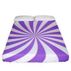 Spiral Vortex Rays Lavender Swirl Purple Fitted Sheet (king Size) by Salmanaz77