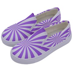Spiral Vortex Rays Lavender Swirl Purple Kids  Canvas Slip Ons by Salmanaz77