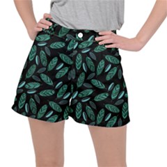 Leaves Pattern Abstract Blade Women s Ripstop Shorts by Salmanaz77