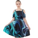 Nature Water Wave Architecture Cut Out Shoulders Chiffon Dress View1