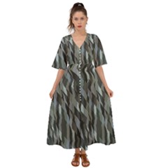 Intricate Camo Print Design Bk Kimono Sleeve Boho Dress by dflcprintsclothing