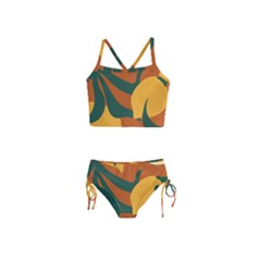 Lemon Citrus Fruit Summer Painting Drawing Girls  Tankini Swimsuit by Grandong