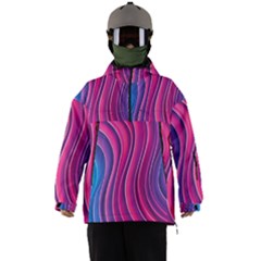 Spiral Swirl Pattern Light Circle Men s Ski And Snowboard Waterproof Breathable Jacket by Ndabl3x