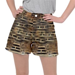 Textures Brown Wood Women s Ripstop Shorts by anzea