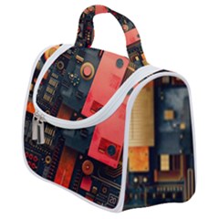 Tech Technology Pattern Satchel Handbag by Salmanaz77