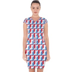 Fabric Geometric Pattern Background Capsleeve Drawstring Dress  by Salmanaz77