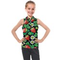 Strawberries Pattern Kids  Sleeveless Polo T-Shirt View1