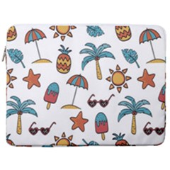 Summer Pineapple Fruit Tropical 17  Vertical Laptop Sleeve Case With Pocket by Paksenen