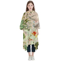 Textile Fabric Tropical Kids  Hooded Rain Ponchos by Paksenen