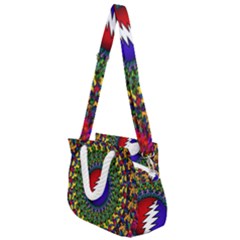 Grateful Dead Bear Pattern Rope Handles Shoulder Strap Bag by Maspions