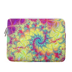 Fractal Spiral Abstract Background Vortex Yellow 13  Vertical Laptop Sleeve Case With Pocket by Ket1n9