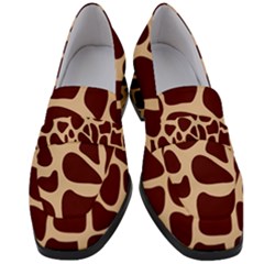 Animal Print Girraf Patterns Women s Chunky Heel Loafers by Ket1n9