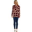 Animal Print Girraf Patterns Long Sleeve Crew Neck Pullover Top View4