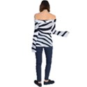 White Tiger Skin Off Shoulder Long Sleeve Top View2