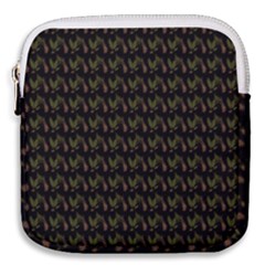 Fern Pattern 2 Black Mini Square Pouch by snowwhitegirl