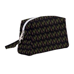 Fern Pattern 2 Black Wristlet Pouch Bag (medium) by snowwhitegirl