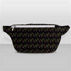 Fern Pattern 2 Black Waist Bag  by snowwhitegirl