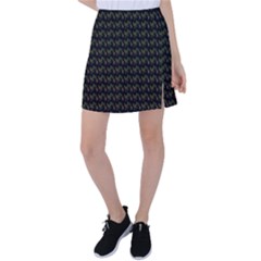 Fern Pattern 2 Black Tennis Skirt by snowwhitegirl