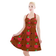 Apple Arrow Pattern Design Drawing Halter Party Swing Dress  by Proyonanggan