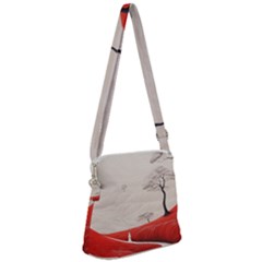 Trees Forest Path Zipper Messenger Bag by Proyonanggan