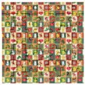 Template Christmas Pattern Wooden Puzzle Square View1