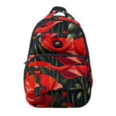 Flowers Poppies Bloom Blossom Art Carry-on Travel Backpack by Apenda